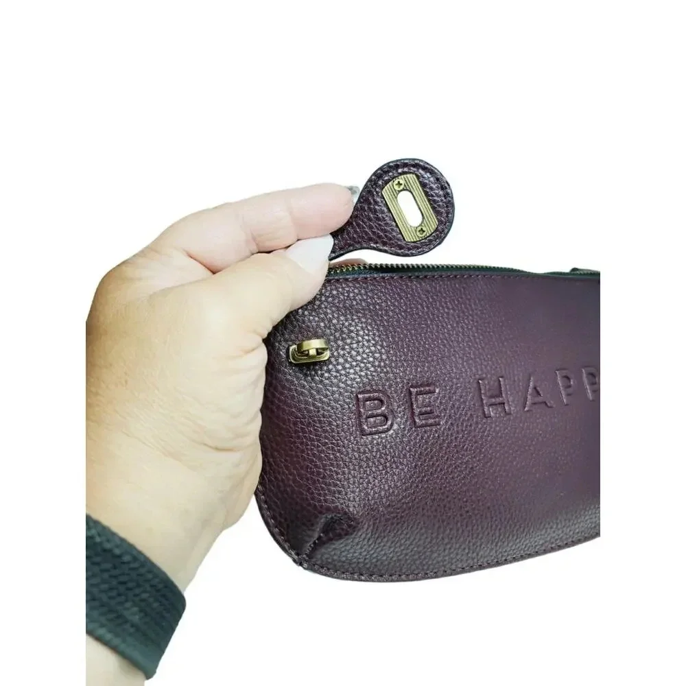 BE HAPPY Vegan Pebbled Leather Cross Body Bag